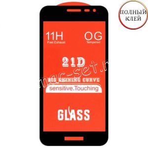 Защитное стекло для Samsung Galaxy J2 core J260 [клеится на весь экран] 21D (черное)