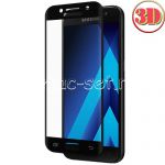 Защитное стекло 3D для Samsung Galaxy A3 (2017) A320 [изогнутое на весь экран] (черное)