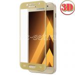 Защитное стекло 3D для Samsung Galaxy A3 (2017) A320 [изогнутое на весь экран] (золотистое)