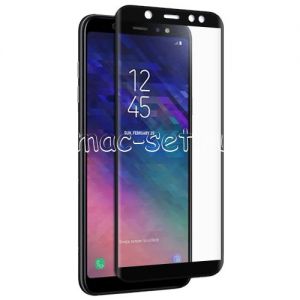 Защитное стекло 3D для Samsung Galaxy A6 (2018) A600 [изогнутое на весь экран] (черное)