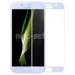 Защитное стекло 3D для Samsung Galaxy A7 (2017) A720 [изогнутое на весь экран] (голубое)
