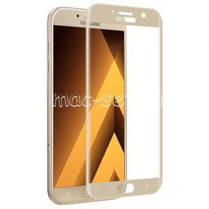 Защитное стекло 3D для Samsung Galaxy A5 (2017) A520 [изогнутое на весь экран] (золотистое)