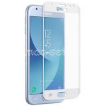 Защитное стекло 3D для Samsung Galaxy J3 (2017) J330 [изогнутое на весь экран] (белое)