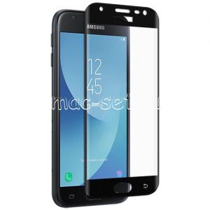 Защитное стекло 3D для Samsung Galaxy J3 (2017) J330 [изогнутое на весь экран] (черное)