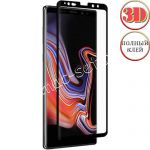 Защитное стекло 3D для Samsung Galaxy Note 9 N960 [изогнутое клеится на весь экран] Red Line (черное)