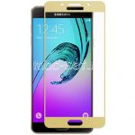 Защитное стекло для Samsung Galaxy A7 (2016) A710 [на весь экран] (золотистое)