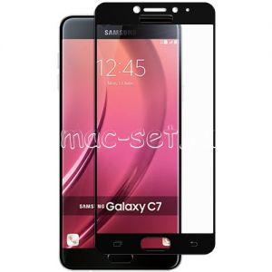 Защитное стекло для Samsung Galaxy C7 C7000 [на весь экран] (черное)