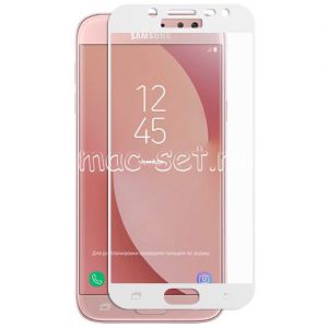 Защитное стекло для Samsung Galaxy J5 (2017) J530 [на весь экран] (белое)