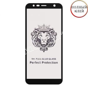 Защитное стекло для Samsung Galaxy J6+ J610 [клеится на весь экран] Premium (черное)