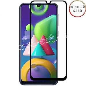 Защитное стекло для Samsung Galaxy M21 M215 [клеится на весь экран] Red Line (черное)