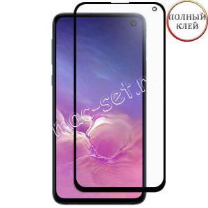 Защитное стекло для Samsung Galaxy S10e G970 [клеится на весь экран] Red Line (черное)