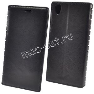 Чехол-книжка кожаный для Sony Xperia L1 / L1 Dual (черный) Book Case New