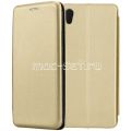 Чехол-книжка кожаный для Sony Xperia XA1 Plus / Dual (золотистый) Fashion Case