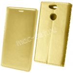 Чехол-книжка кожаный для Sony Xperia XA2 / XA2 Dual (золотистый) Book Case New