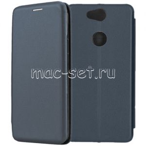 Чехол-книжка кожаный для Sony Xperia XA2 Plus (синий) Fashion Case