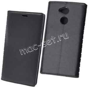 Чехол-книжка кожаный для Sony Xperia XA2 Ultra / Dual (черный) Book Case New