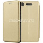 Чехол-книжка кожаный для Sony Xperia XZ1 / XZ1 Dual (золотистый) Fashion Case