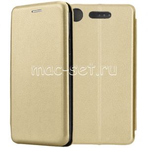 Чехол-книжка кожаный для Sony Xperia XZ1 / XZ1 Dual (золотистый) Fashion Case