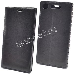 Чехол-книжка кожаный для Sony Xperia XZ1 / XZ1 Dual (черный) Book Case New