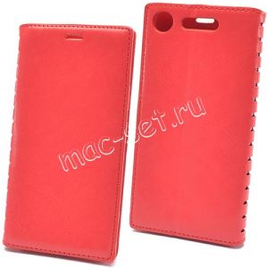Чехол-книжка кожаный для Sony Xperia XZ1 / XZ1 Dual (красный) Book Case New