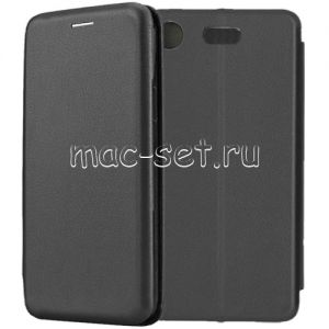 Чехол-книжка кожаный для Sony Xperia XZ1 Compact (черный) Fashion Case