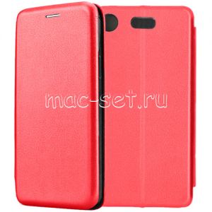 Чехол-книжка кожаный для Sony Xperia XZ1 Compact (красный) Fashion Case