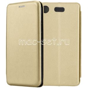 Чехол-книжка кожаный для Sony Xperia XZ1 Compact (золотистый) Fashion Case