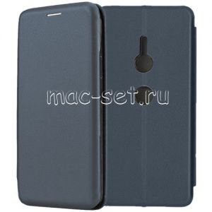 Чехол-книжка кожаный для Sony Xperia XZ2 / XZ2 Dual (синий) Fashion Case