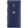 Brosco кожаный чехол-книжка синего цвета на Sony XZ2 H8216