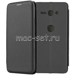 Чехол-книжка кожаный для Sony Xperia XZ2 Compact (черный) Fashion Case