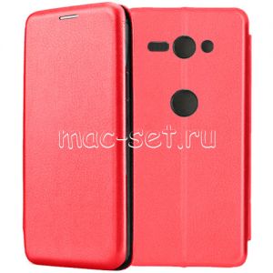 Чехол-книжка кожаный для Sony Xperia XZ2 Compact (красный) Fashion Case