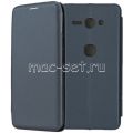 Чехол-книжка кожаный для Sony Xperia XZ2 Compact (синий) Fashion Case