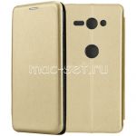 Чехол-книжка кожаный для Sony Xperia XZ2 Compact (золотистый) Fashion Case