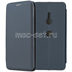 Чехол-книжка кожаный для Sony Xperia XZ3 / XZ3 Dual (синий) Fashion Case