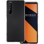 Черный силиконовый чехол с матовым покрытием soft-touch Brosco на Sony 1 II