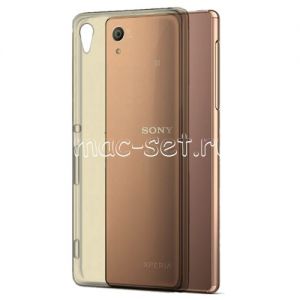 Чехол-накладка силиконовый для Sony Xperia Z3+ / Z4 / Dual глянцевый (серый)