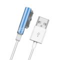 Кабель магнитный для Sony с индикатором зарядки [круглый разъем] (голубой)