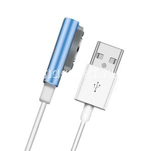 Кабель магнитный для Sony с индикатором зарядки [круглый разъем] (голубой)