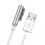 Кабель магнитный для Sony с индикатором зарядки [круглый разъем] (серебристый)