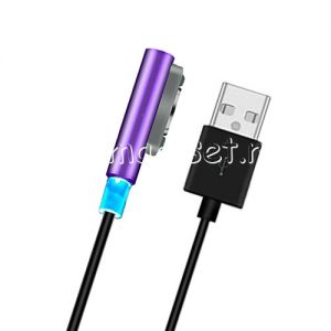 Кабель магнитный для Sony с индикатором зарядки [круглый разъем] (фиолетовый)