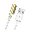 Кабель магнитный для Sony с индикатором зарядки [круглый разъем] (золотистый)