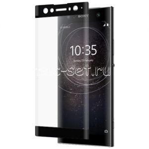 Защитное стекло 3D для Sony Xperia XA2 Ultra / Dual [изогнутое на весь экран] (черное)