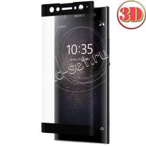 Защитное стекло 3D для Sony Xperia XA2 Ultra / Dual [изогнутое на весь экран] Red Line (черное)