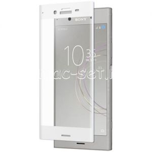 Защитное стекло 3D для Sony Xperia XZ1 / XZ1 Dual [изогнутое на весь экран] (белое)