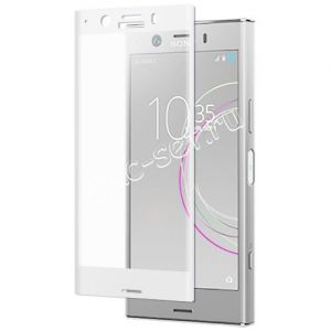 Защитное стекло 3D для Sony Xperia XZ1 Compact [изогнутое на весь экран] (белое)