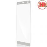 Защитное стекло 3D для Sony Xperia XZ2 / XZ2 Dual [изогнутое на весь экран] Brosco (серебристое)