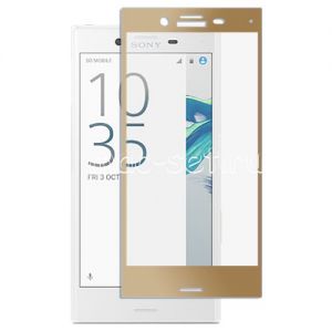 Защитное стекло для Sony Xperia X Compact [на весь экран] (золотистое)