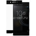 Защитное стекло для Sony Xperia XA1 Plus / Dual [на весь экран] (черное)