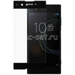 Защитное стекло для Sony Xperia XA1 Plus / Dual [на весь экран] (черное)