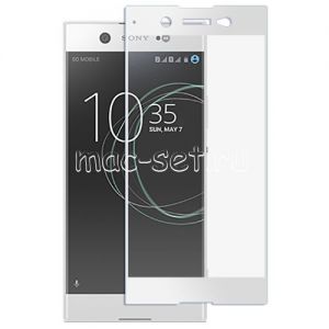Защитное стекло для Sony Xperia XA1 Ultra / Dual [на весь экран] (белое)